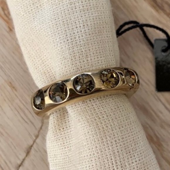 Dyrberg/Kern Galiette brown Swarovski crystal ring - Picture 1 of 6